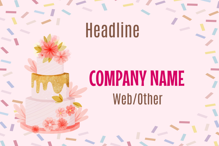 Pink Sparkles Cake Company Name Bakery Sign Template