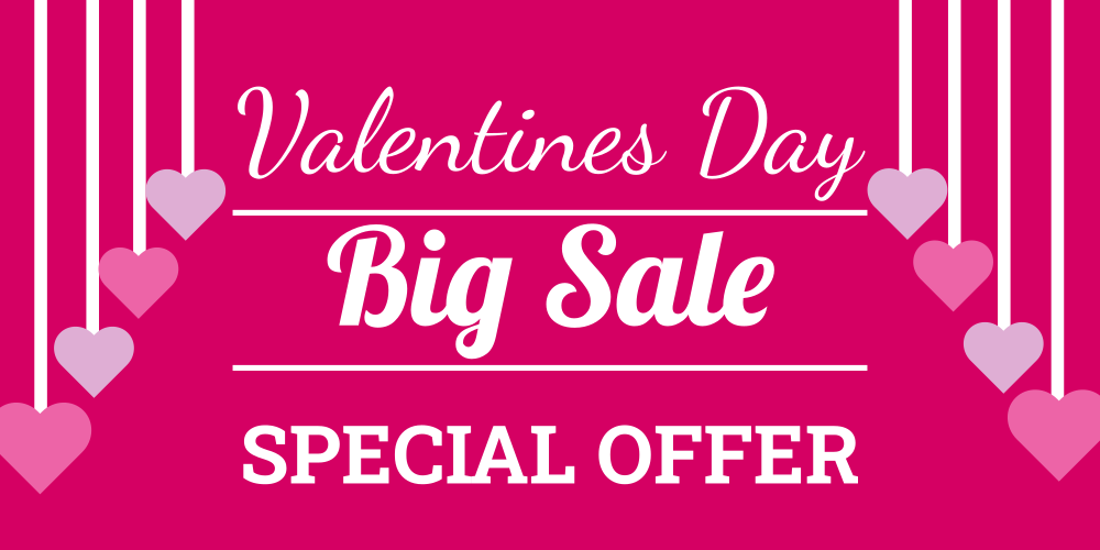 Valentines Day Big Sale Special Offer Vinyl Banner Template