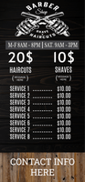 Barber Shop Pricing List Retractable Banner Template
