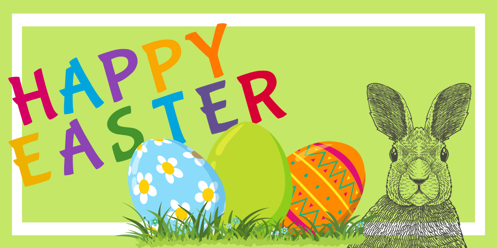 Green Eggs and Easter Bunny Happy Easter Vinyl Banner Template