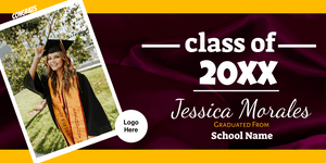 Congrats to our Grad Personalized Graduation with Photo Vinyl Banner Template