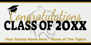 Black and Gold Congratulations Class Of 20XX Vinyl Banner Template