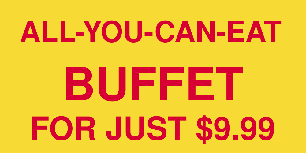 Yellow and Red All You Can Eat Buffet Vinyl Banner Template