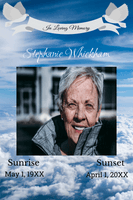 Clouds and Dove Banner Celebration of Life Sign Template