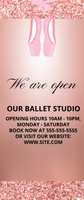 Dance Classes Pink Glitter Retractable Banner Template