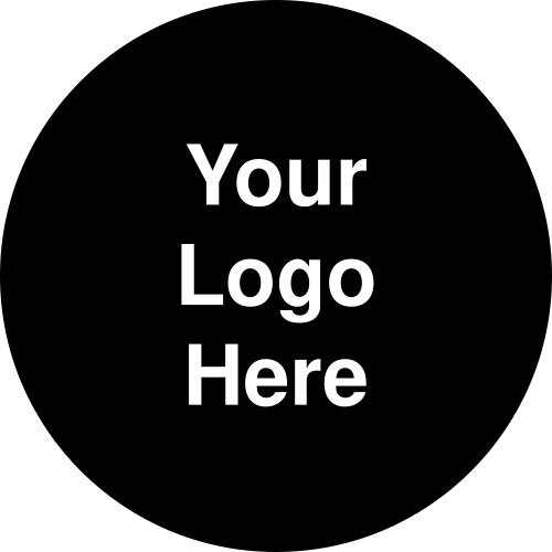 Custom Text Black Circle Rolled Sticker