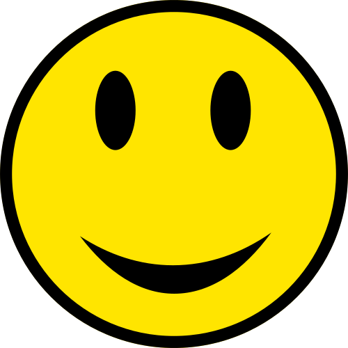 Yellow Smiley Face Circle Rolled Sticker