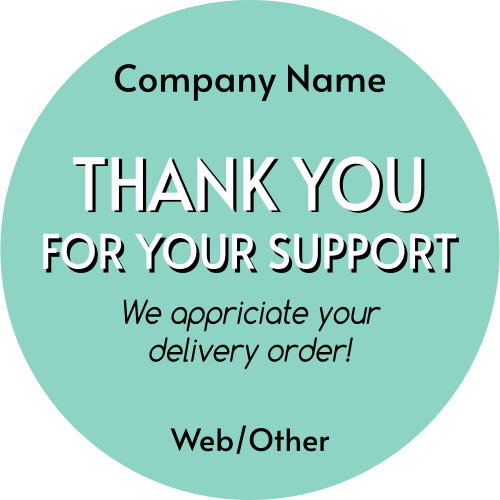 Thank You for Your Support Circle Rolled Sticker