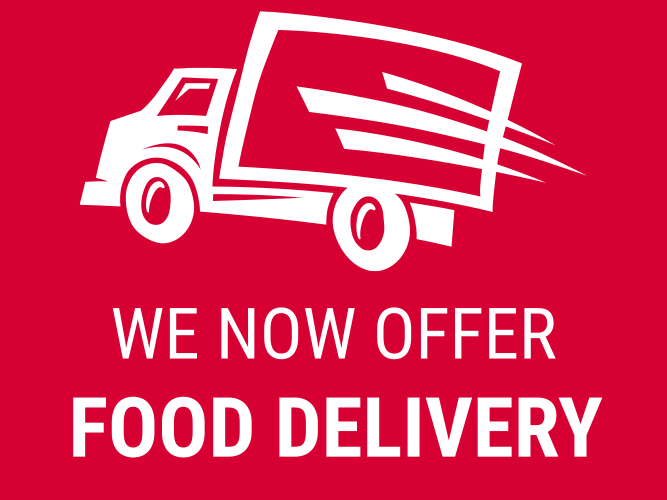 We Now Offer Food Delivery Label