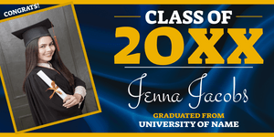 Blue and Orange Congrats Class of 20XX Vinyl Banner Template