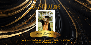 Gold & Black Simple Congratulations Your Hard Work Paid Off Vinyl Banner Template