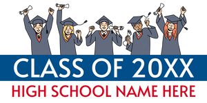 Red, White and Blue Class of 20XX Graduates Vinyl Banner Template