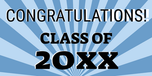 Blue Abstract Congratulations Class of 20XX Vinyl Banner Template