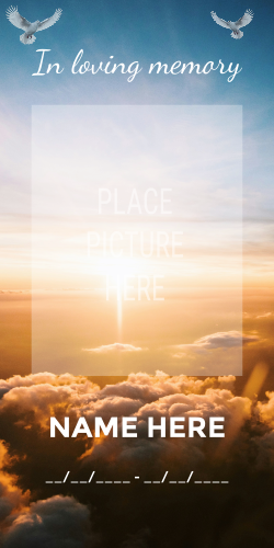 Clouds in the sky Grave Banner Template - 36x72
