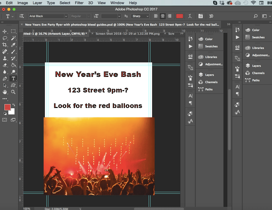 how to add bleeds and crop marks in photoshop standard bleed size