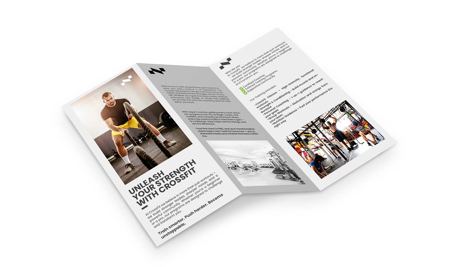 workout routine flyer trifold