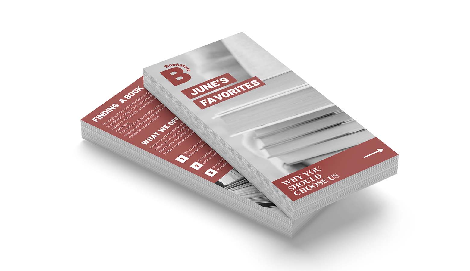 flyers stacked on white background