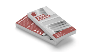 flyers stacked on white background