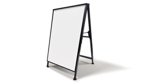 black metal a frame sign blank on white background