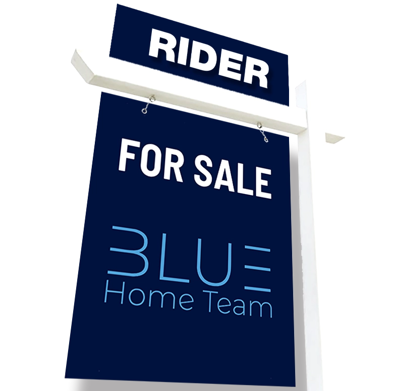 Blue Home Team For Sale Listing Signs