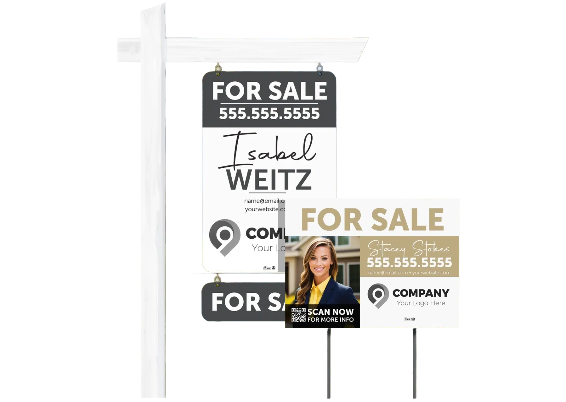 Reflective Aluminum Sign with Rider