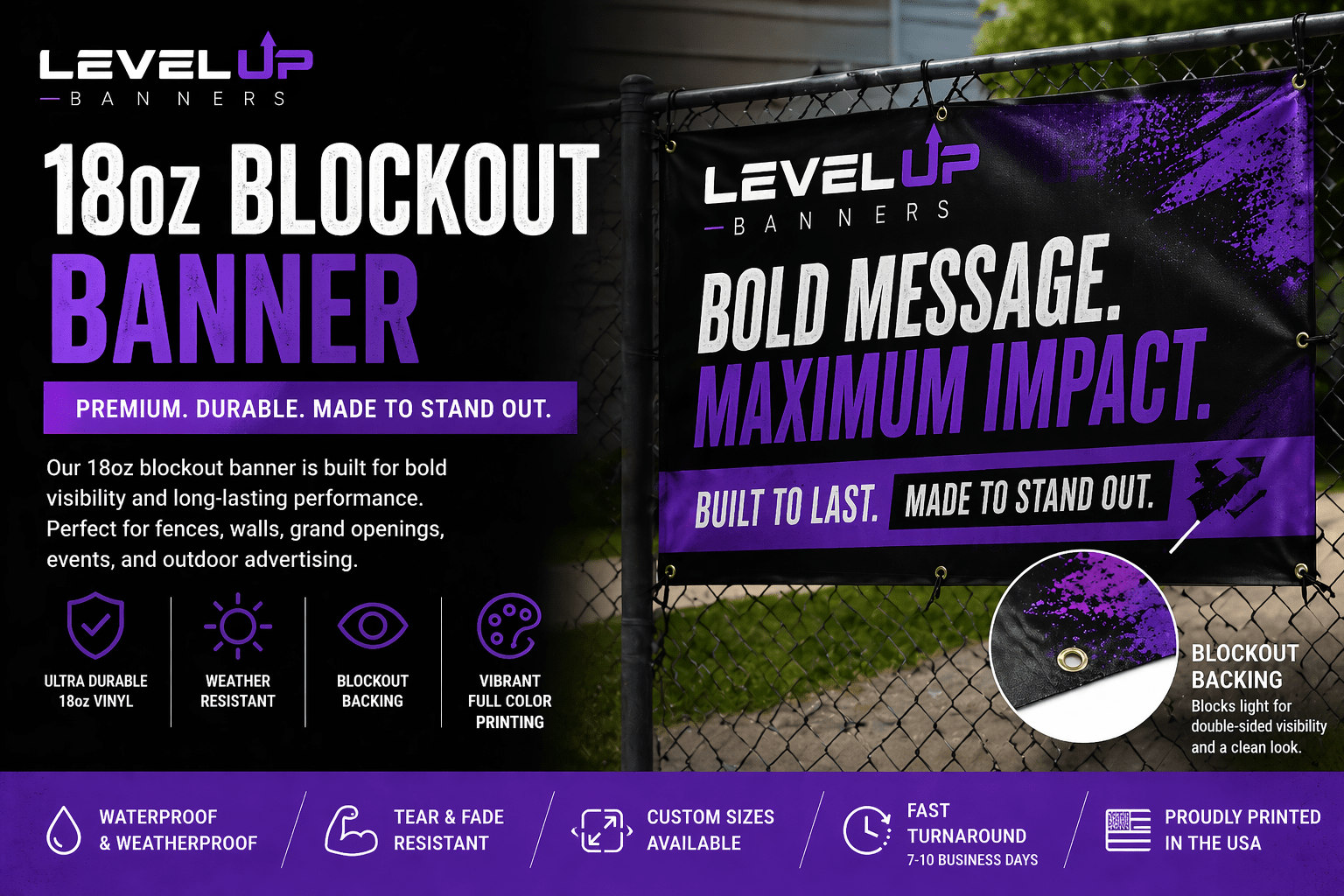 18oz Blockout Banner