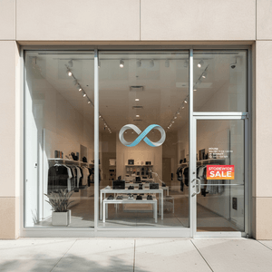 Clear window decals for storefronts