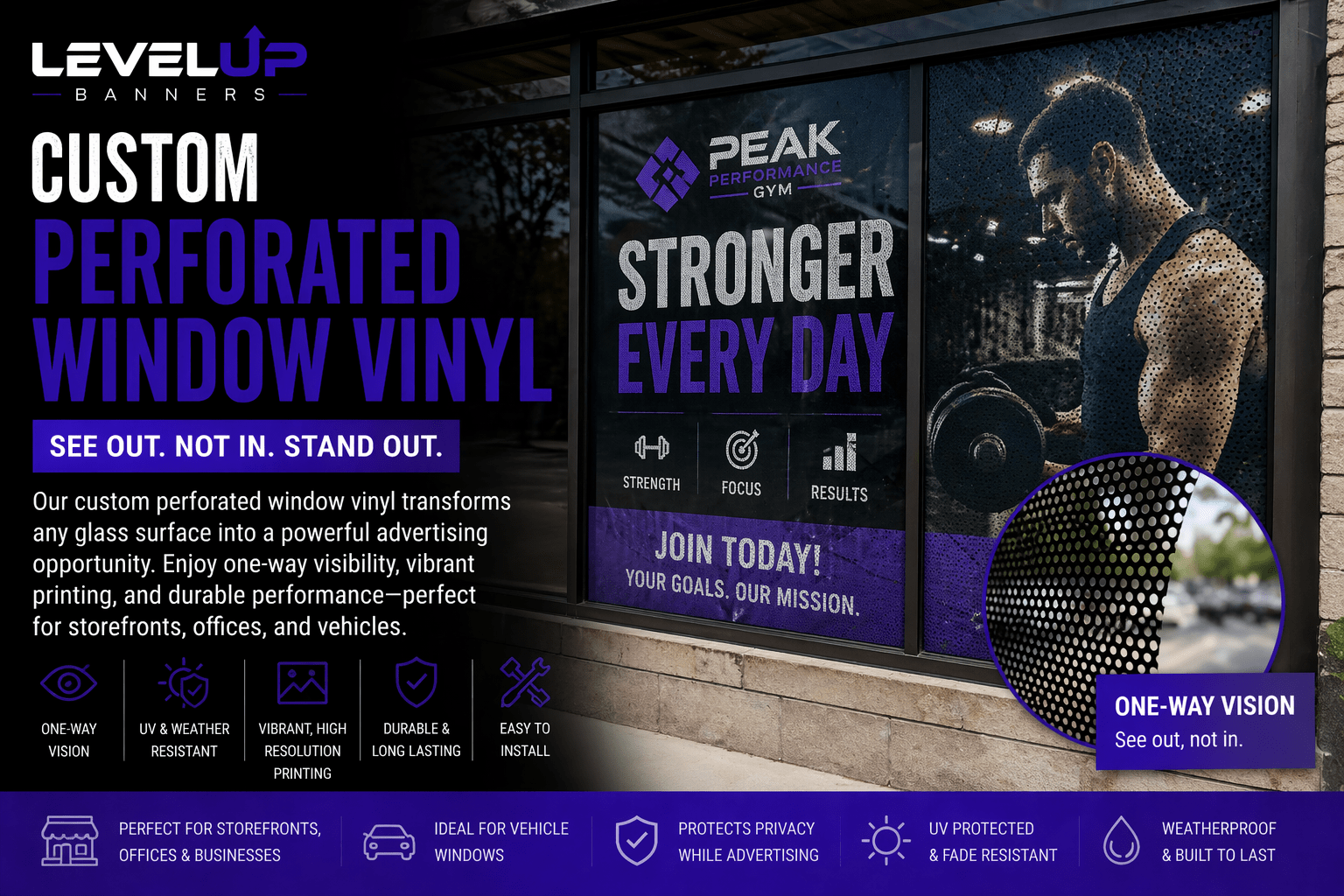 Custom Perforated Window Vinyl