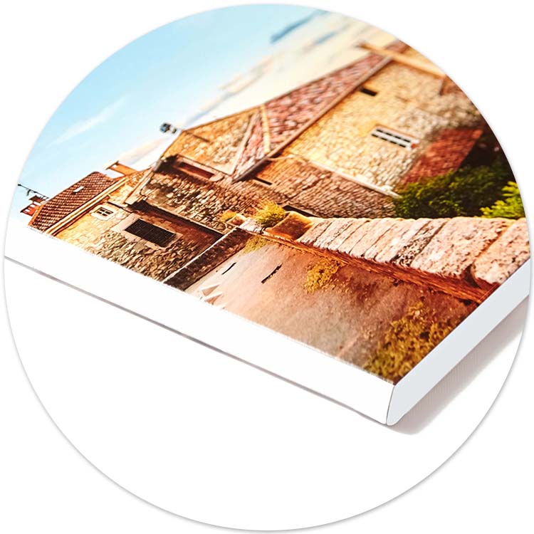white edge canvas wrap
