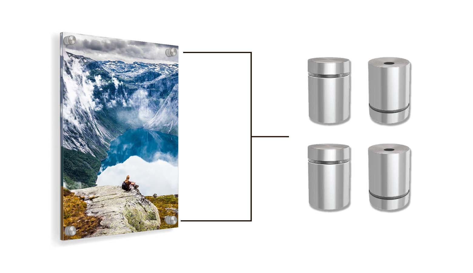 stainless steel standoff for acrylic displays info graphic