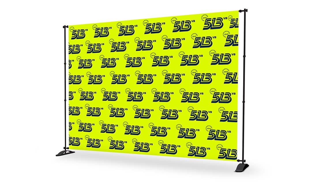 neon yellow green step and repeat volleyball banner on white background