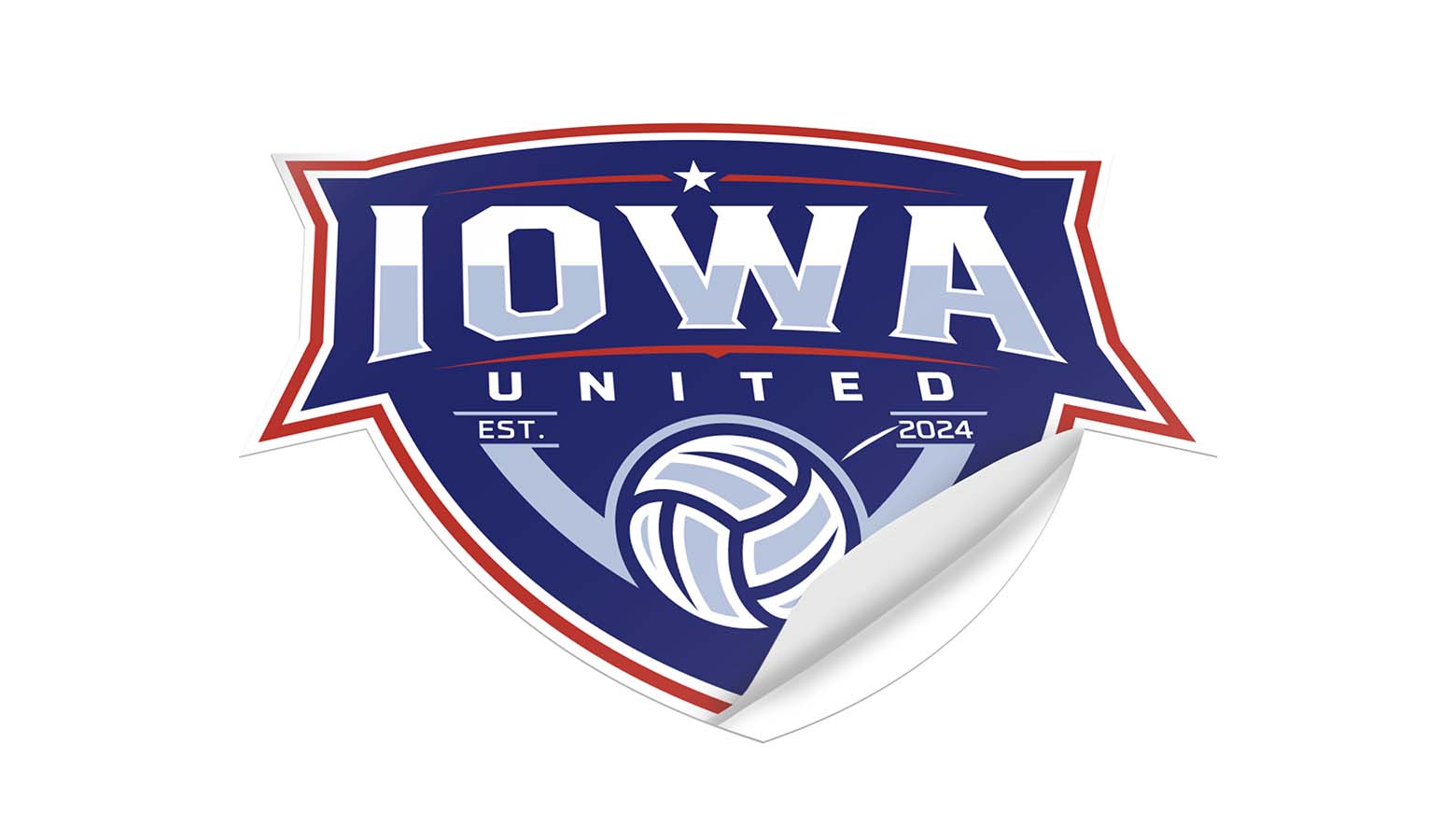 iowa united volleyball floor decal on white background