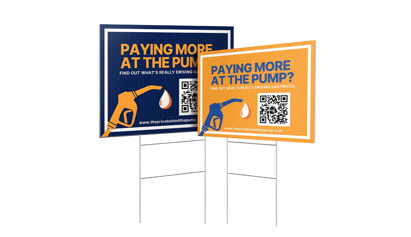 four different colored lovb volleyball feather flags on white background