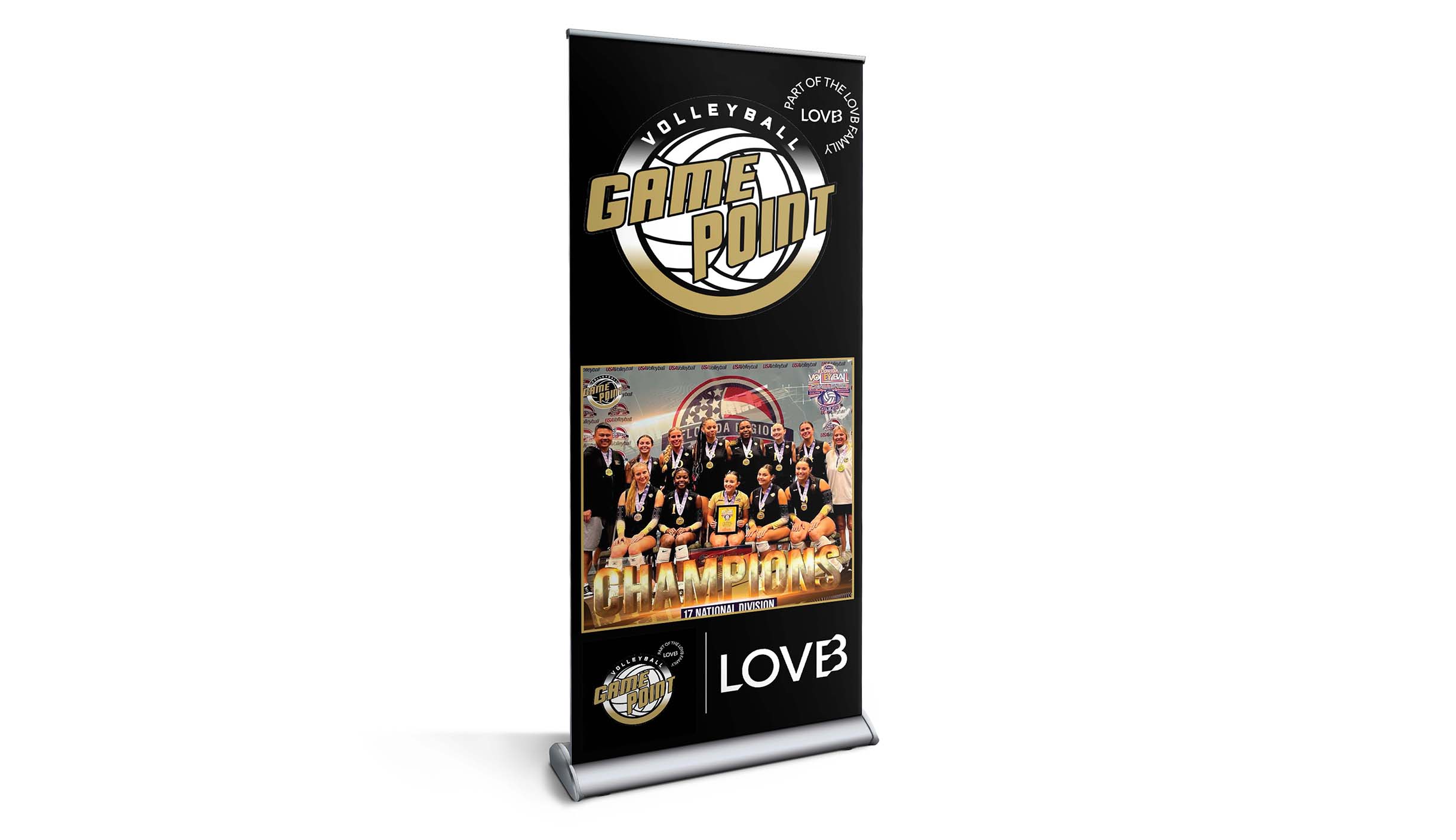 lovb game point retractable banner