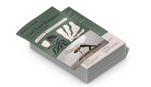 yoga flyer stack on white background