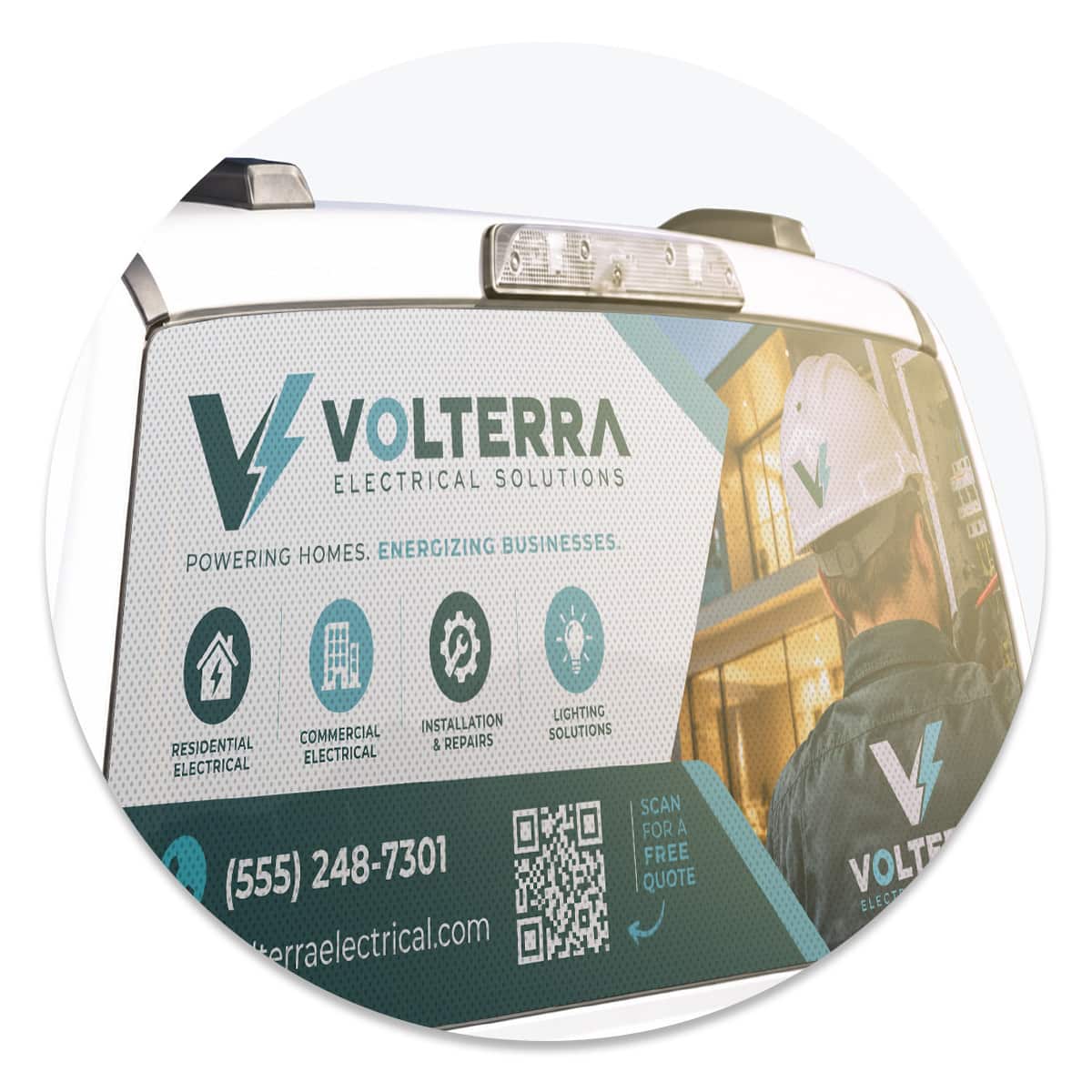 perforated vehicle decals zoomed circle