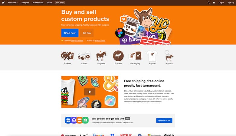 sticker mule home page