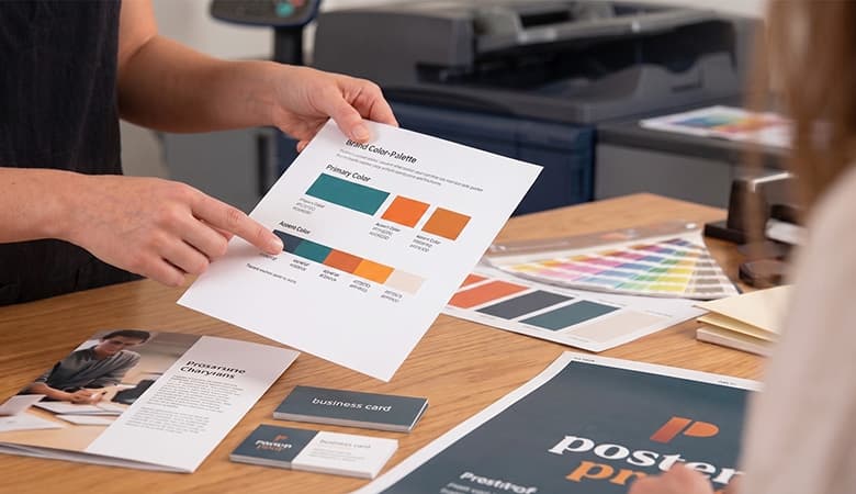 local print shop showing color examples 
