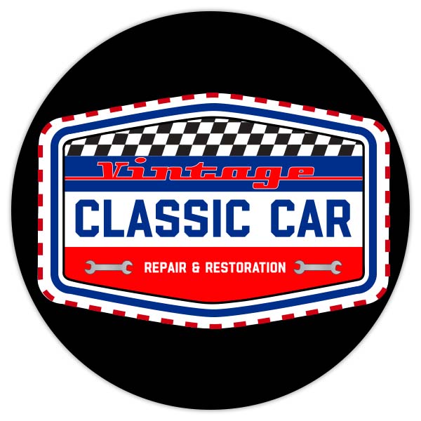 classic car design with dotted red line showing the contour shape cut