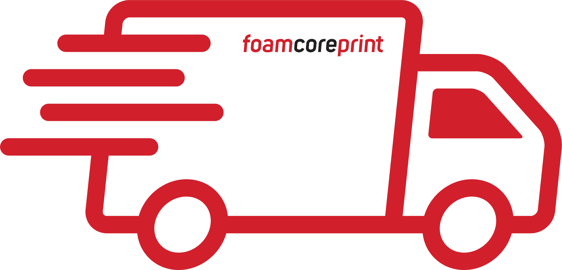 Red FoamCorePrint Shipping Truck