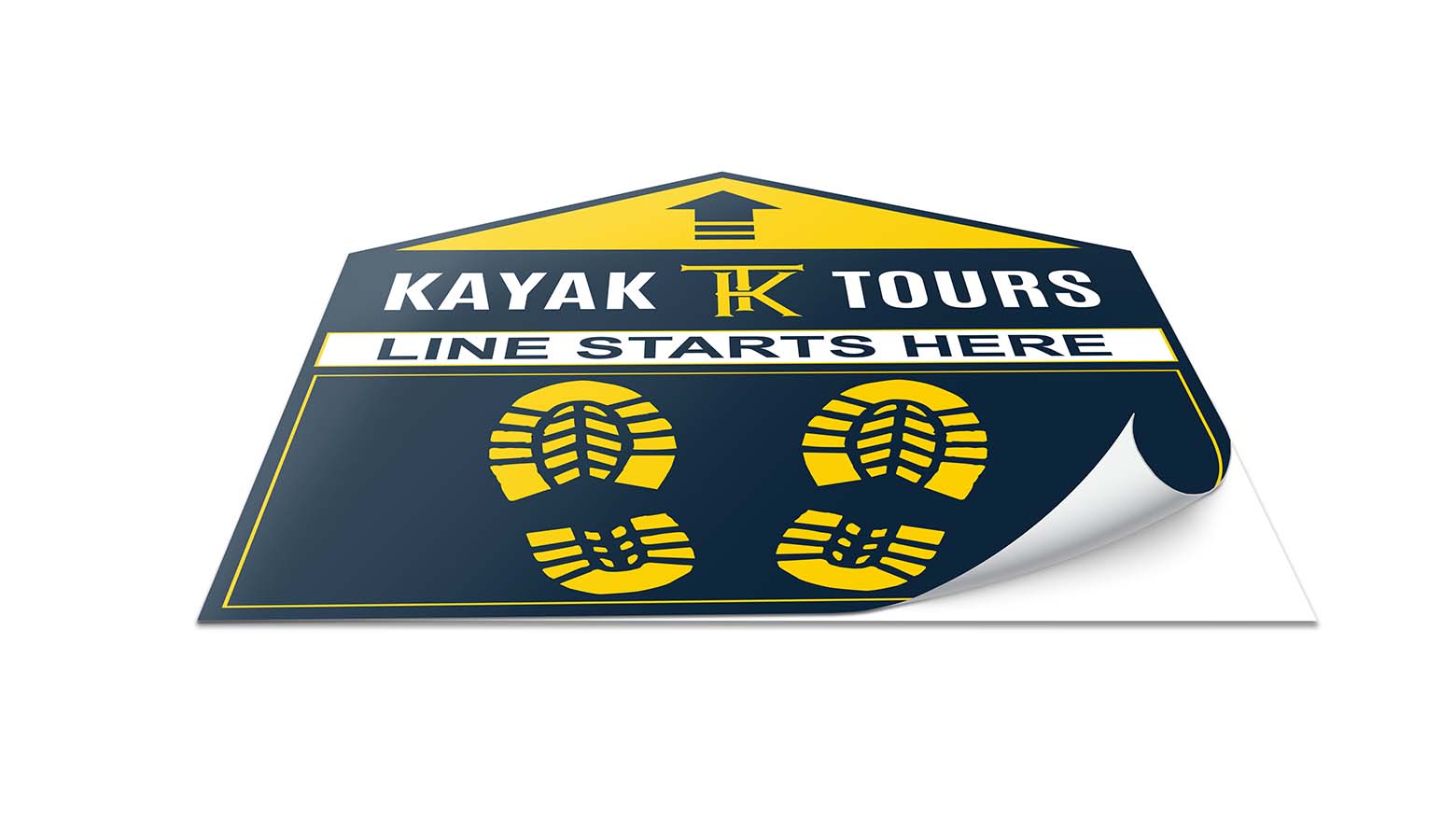Kayak tours line starts here floor graphic