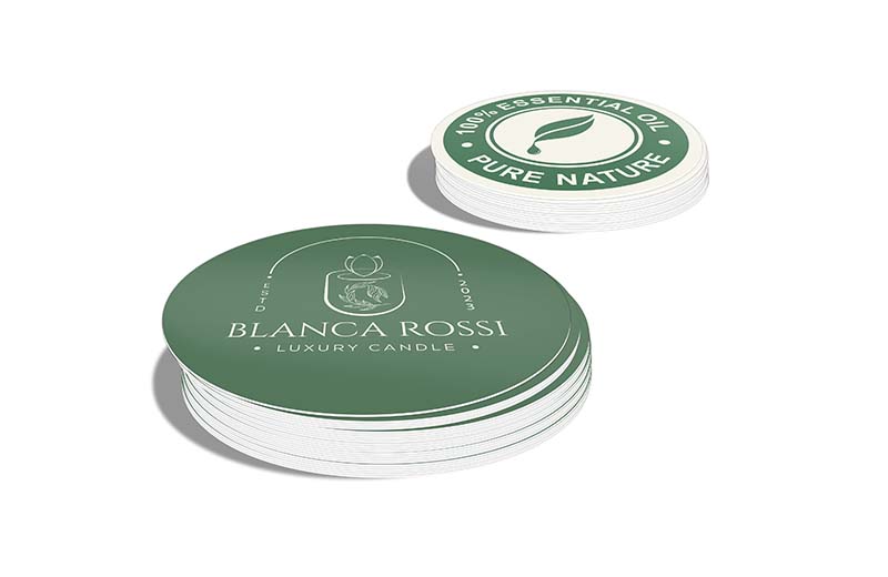 Individually cut, fade-resistant custom round stickers