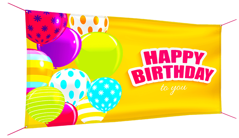 simple display of a birthday banner and what to expect
