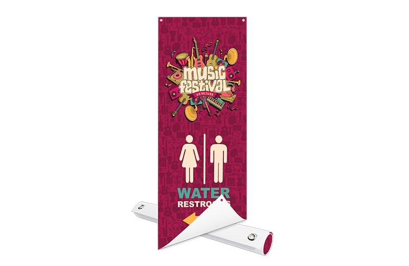 Music festival water directional x banner graphic
