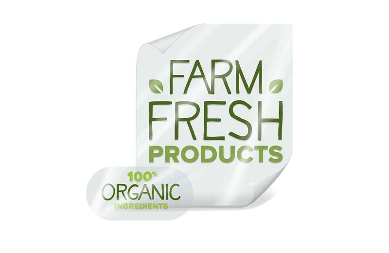 Farm fresh products 100% organic clings