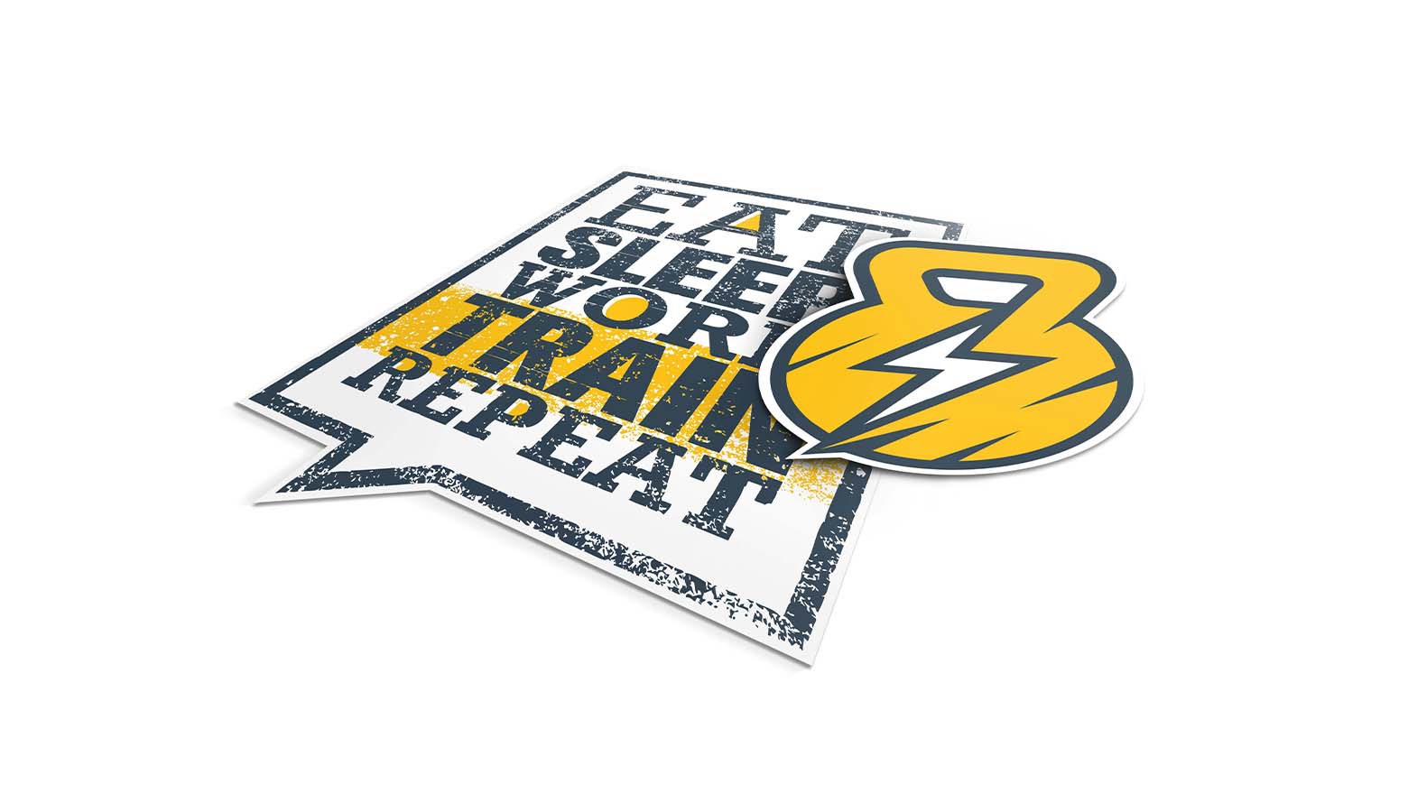 Eat, sleep, work, train, repeat wall decal