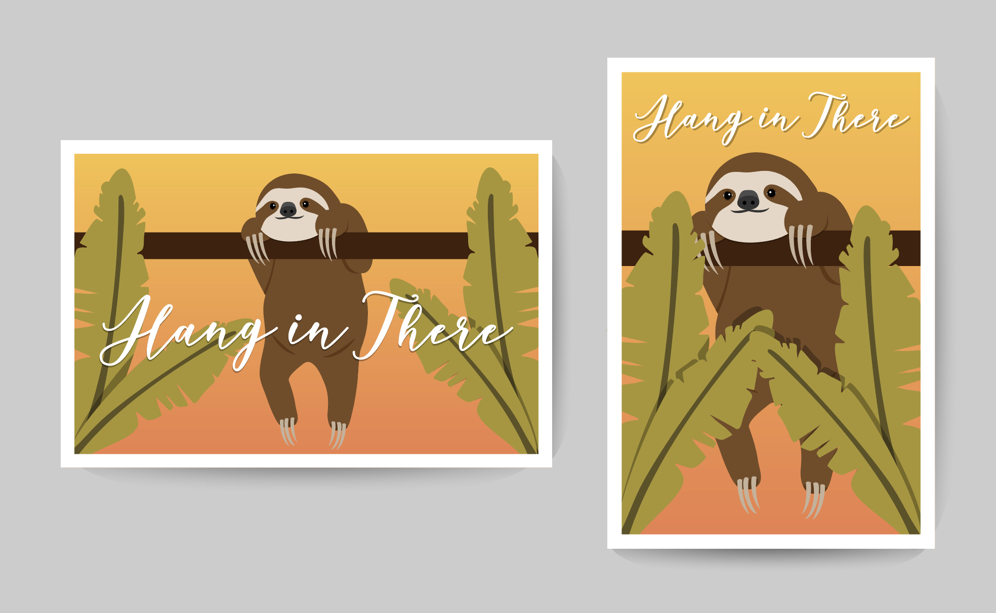 sloth hanging poster