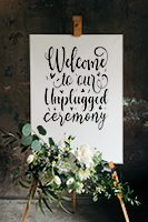 unplugged wedding sign