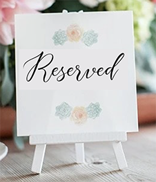 reserved seating sign