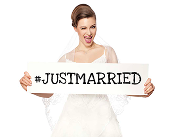 wedding hashtag sign